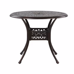 Round Garden Dining Table 90 cm Brown ANCONA