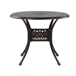 Round Garden Dining Table 90 cm Brown ANCONA