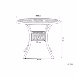 Round Garden Dining Table 90 cm Brown ANCONA