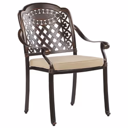 Set of 4 Garden Chairs with Cushions MANFRIA Metal Dark Brown - Additional view 4