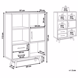 Bookcase ATLANTA 131 cm Brown