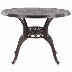 Garden Dining Table SALENTO 102 cm 102 cm Metal Dark Brown