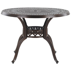Garden Dining Table SALENTO 102 cm 102 cm Metal Dark Brown