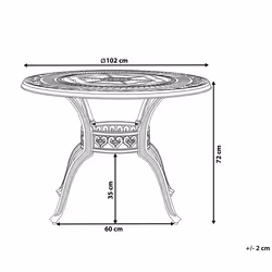 Garden Dining Table SALENTO 102 cm 102 cm Metal Dark Brown