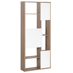 Bookcase GRADA 175 cm Dark Brown/ White