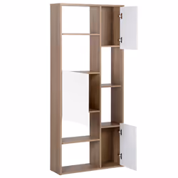 Bookcase GRADA 175 cm Dark Brown/ White