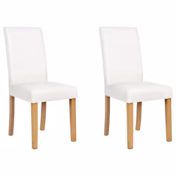 Set of 2 Dining Chairs BROADWAY Faux Leather White