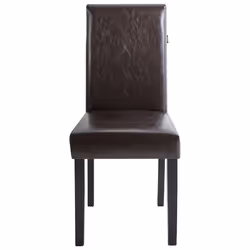 Set of 2 Dining Chairs BROADWAY Faux Leather Dark Brown