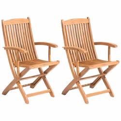 Set of 2 Garden Chairs MAUI Acacia Wood Light Brown