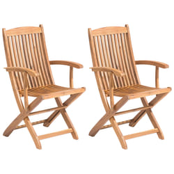 Set of 2 Garden Chairs MAUI Acacia Wood Light Brown