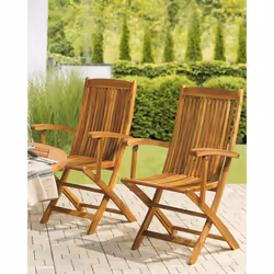 Set of 2 Garden Chairs MAUI Acacia Wood Light Brown - Additional view 5
