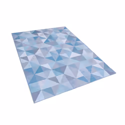 Area Rug 140 x 200 cm Grey with Blue KARTEPE