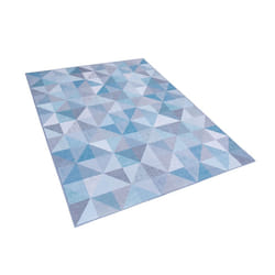 Area Rug 140 x 200 cm Grey with Blue KARTEPE