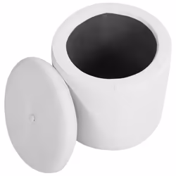 Storage Pouffe MARYLAND Faux Leather White 38 cm 38 cm 40 cm