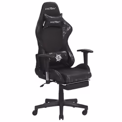 Gaming Chair Swivel VICTORY Faux Leather Dark Grey