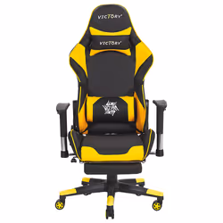 Gaming Chair Swivel VICTORY Faux Leather Yellow