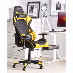 Gaming Chair Swivel VICTORY Faux Leather Yellow