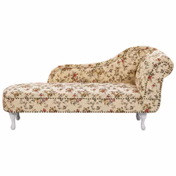 Right Hand Chaise Lounge NIMES Fabric Beige
