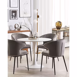 Set of 2 Dining Chairs AUGUSTA Velvet Grey