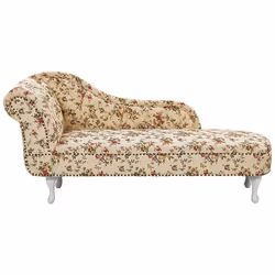 Left Hand Chaise Lounge NIMES Fabric Beige