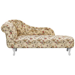 Left Hand Chaise Lounge NIMES Fabric Beige