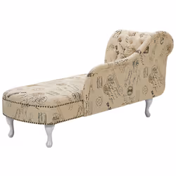 Left Hand Chaise Lounge NIMES Fabric Beige - Additional view 4
