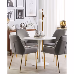 Set of 2 Dining Chairs LOVERNA Velvet Grey