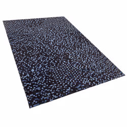 Cowhide Area Rug 140 x 200 cm Brown and Blue IKISU