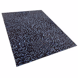 Cowhide Area Rug 140 x 200 cm Brown and Blue IKISU