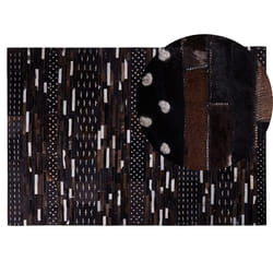 Rug AKSEKI 140 x 200 cm Leather Dark Brown