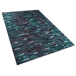 Cowhide Area Rug 140 x 200 cm Brown and Blue KISIR