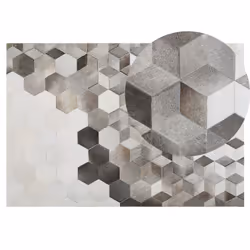 Cowhide Area Rug 140 x 200 cm Grey SASON