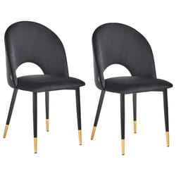 Set of 2 Dining Chairs MAGALIA Velvet Black