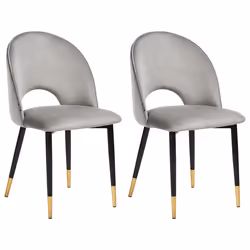 Set of 2 Dining Chairs MAGALIA Velvet Grey