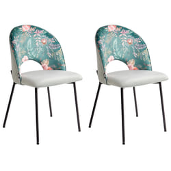 Set of 2 Dining Chairs COVELO Velvet Mint Green