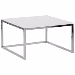 Set of 2 Coffee Tables BREA Tempered Glass White