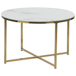 Marble Effect Coffee Table White with Gold QUINCY