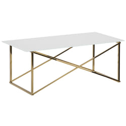 Coffee Table EMPORIA Tempered Glass White/ Gold