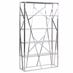 4 Tier Bookcase Bookcase HOXIE Metal 175 cm Silver