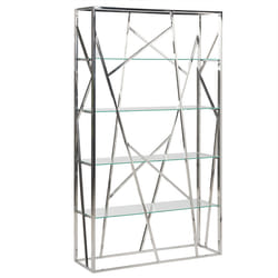 4 Tier Bookcase Bookcase HOXIE Metal 175 cm Silver