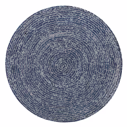 Round Denim Area Rug 140 cm Dark Blue BULUCA
