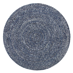 Round Denim Area Rug 140 cm Dark Blue BULUCA