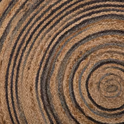 Round Area Rug 140 cm Beige with Black ARTORA