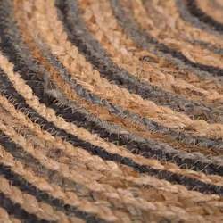 Round Area Rug 140 cm Beige with Black ARTORA