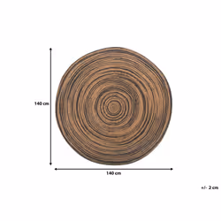 Round Area Rug 140 cm Beige with Black ARTORA - Additional view 5