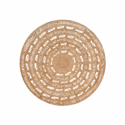 Round Jute Area Rug 140 cm Beige KERER