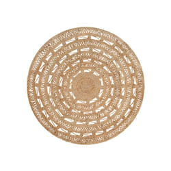 Round Jute Area Rug 140 cm Beige KERER