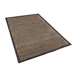 Leather Area Rug 140 x 200 cm Black and Beige GERCE