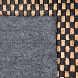 Leather Area Rug 140 x 200 cm Black and Beige GERCE