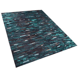 Cowhide Area Rug 160 x 230 cm Brown and Blue KISIR